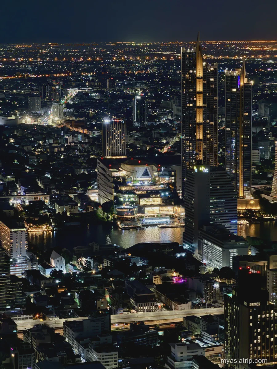 Bangkok city lights viewed from King Power Mahanakhon at night