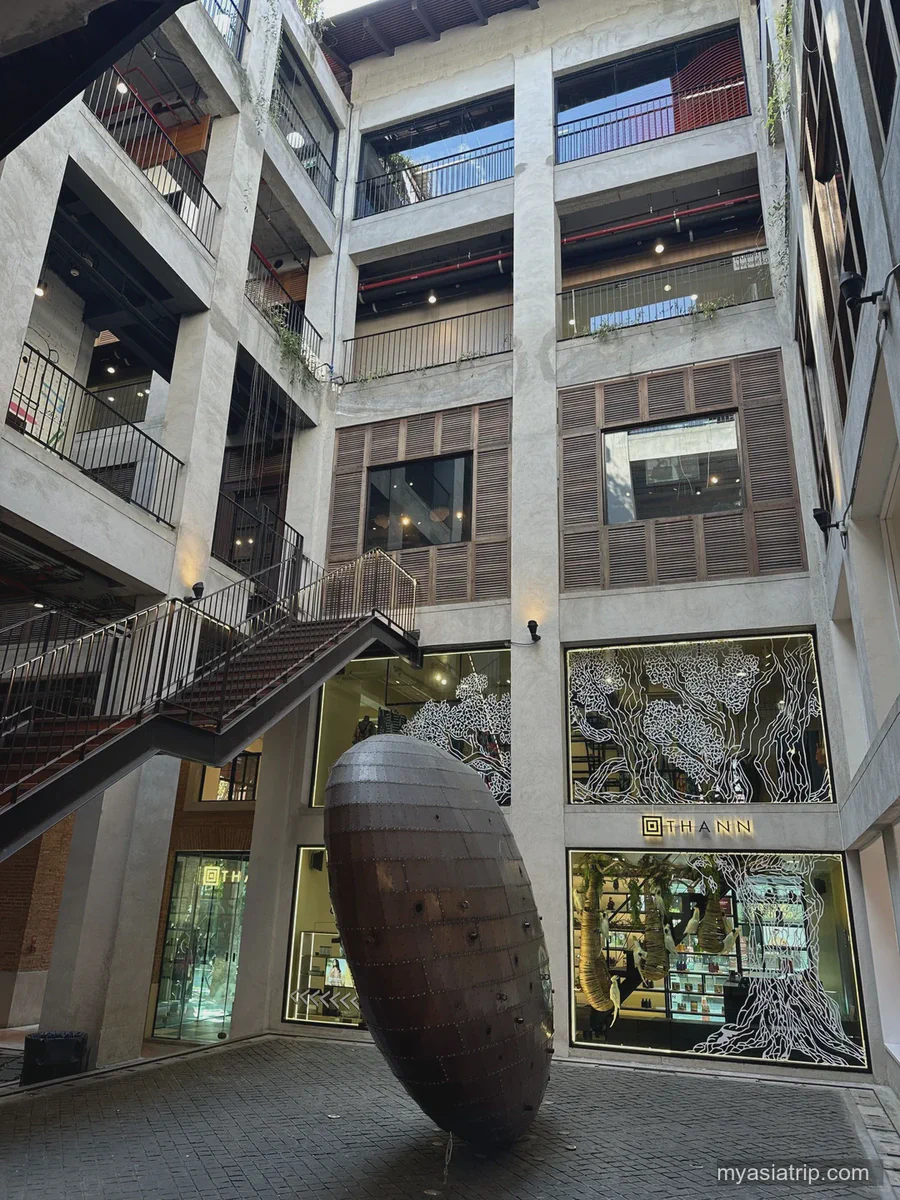 Modern brick courtyard and shops in Chiang Mai's Nimman area