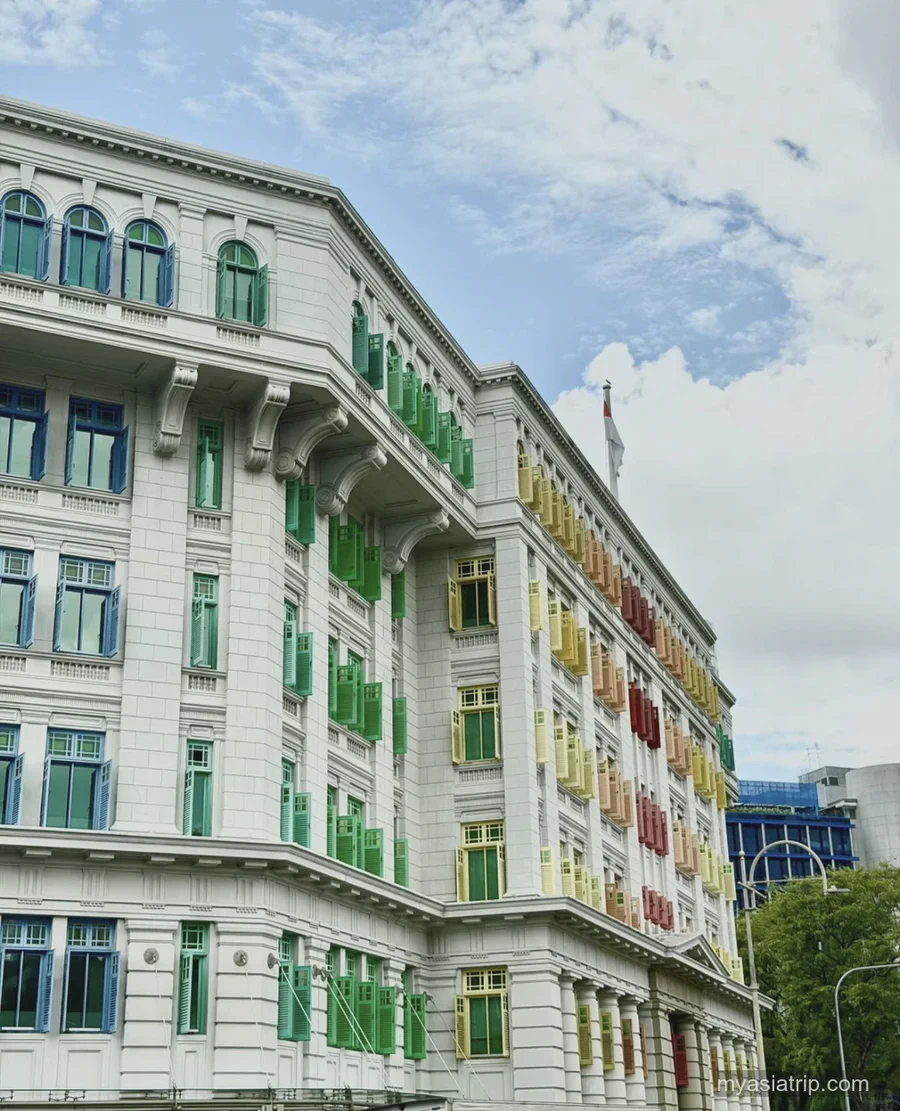 Rainbow shutters on Old Hill Street Police Station