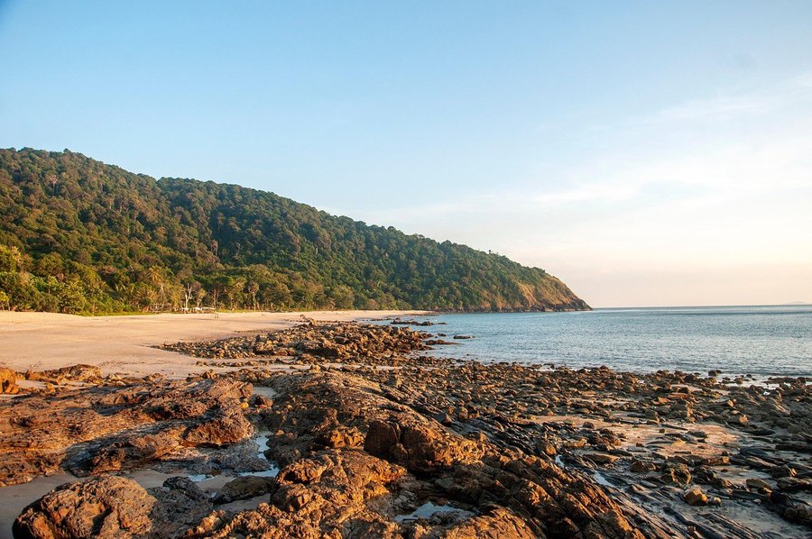 Quiet sunset beach on Koh Lanta, Thailand