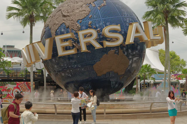 Universal Studios Singapore globe outside the park entrance
